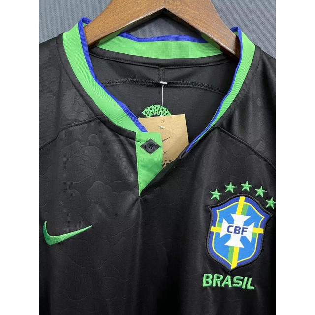 Camisa Brasil Preta 2022 Copa do Mundo Masculina - Loja Ronibol