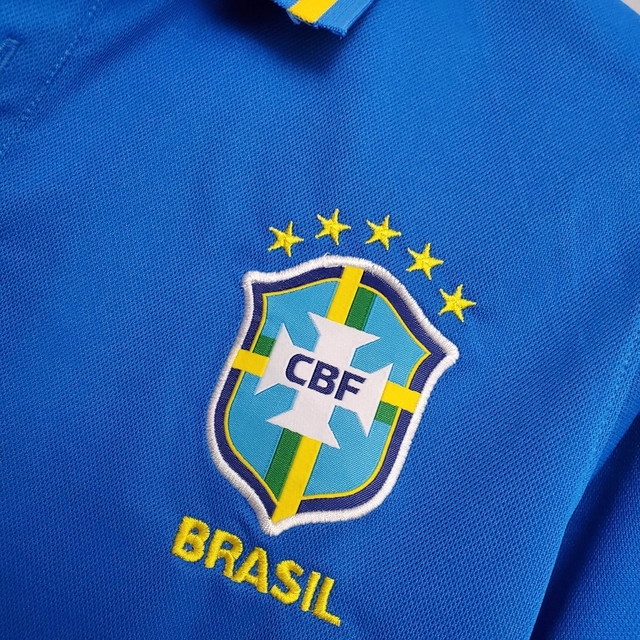 camisa da seleção brasileira azul polo