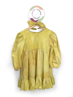Vestido de malha de algodão orgânico com tingimento natural Bió Bambini - Tam 4 - novo