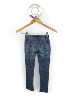 Calça skinny com elastano com estrelas azuis marinho H&M Tam 6 - 7 usado em bom estado - comprar online