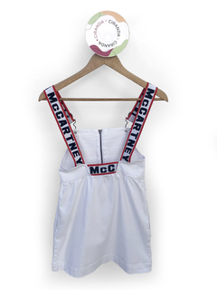 Vestido de sarja com zíper e alças em fita com o nome da marca Stella McCartney Kids Tam 8 - como novo - comprar online