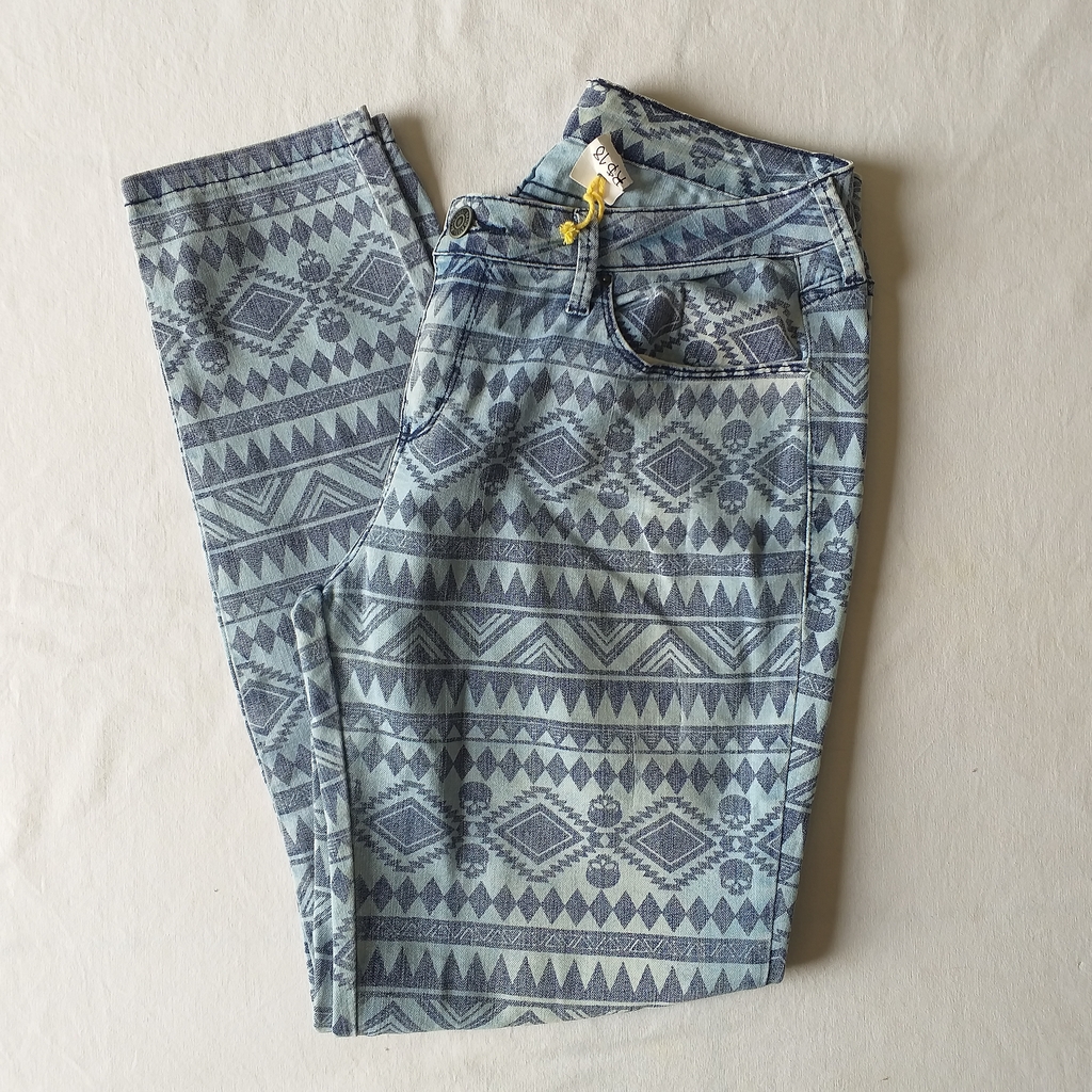 Calça jeans estampada - 40 - Comprar em Brecho Ja Vali