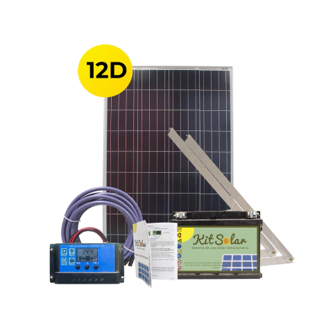 Kit Solar Con Panel 100w Fotocontrol Bateria De 65a Usb 12d