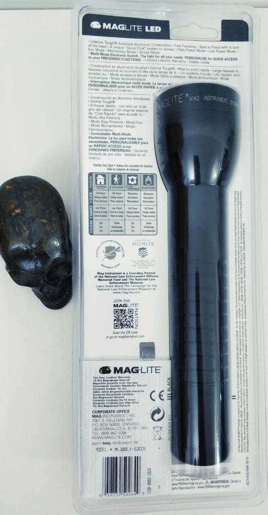 Lanterna Tática Maglite Led Ml300lLX - Matte Black - Versão 2D - 487 Lumens  - Made in USA