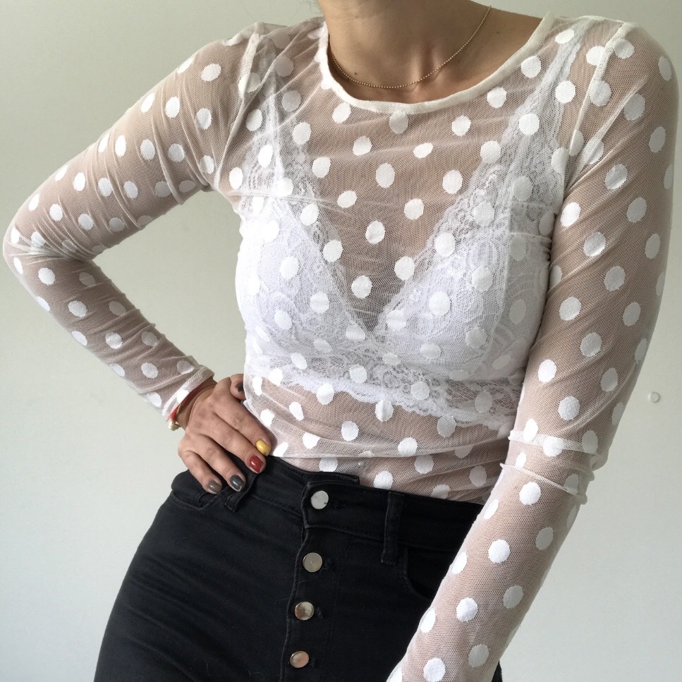 Blusa tule poá zara Clearance