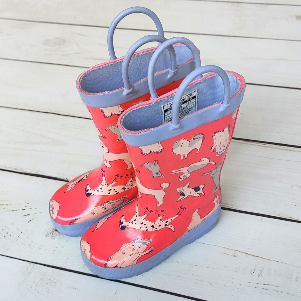 SEGUNDA SELECCIÓN - BOTAS DE LLUVIA - CARTERS - TALLE EUR 22 - ROSA CON  PERRITOS
