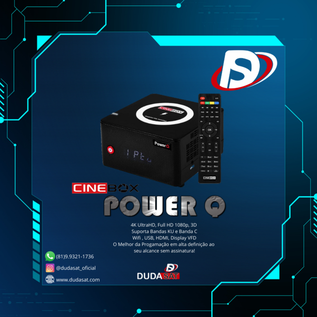 Receptor Cinebox Power Q - Comprar em dudasat