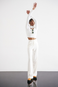 Calça Pantalona Cléo Off White - comprar online