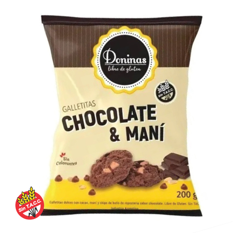 Galletitas De Chocolate & Mani Doninas 200g