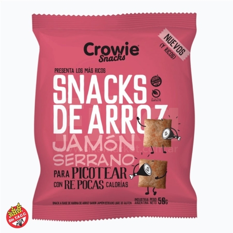 Snacks de Arroz Sabor Jamón Serrano Crowie 50g