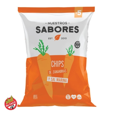 Chips de Zanahorias y Sal Marina Nuestros Sabores 80g