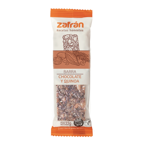 Barrita de frutos secos con quinoa y chocolate Zafrán 22g