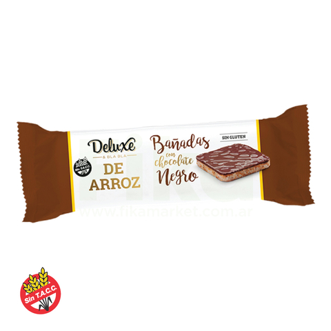 Galletas De Arroz C/Baño de Chocolate Negro Deluxe 108g