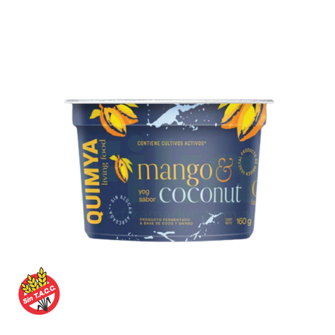 Yogur Sabor Mango Sin Azúcar a Base de Coco Quimya 160g