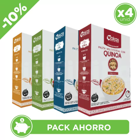 Pack Pastas Multicereales Wakas 250g (4unid.)