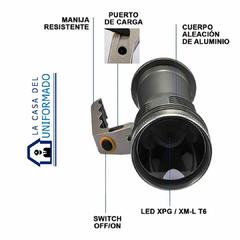 Linterna 8000 Lumenes Reflector Farol Mano Recargable Usb - comprar online