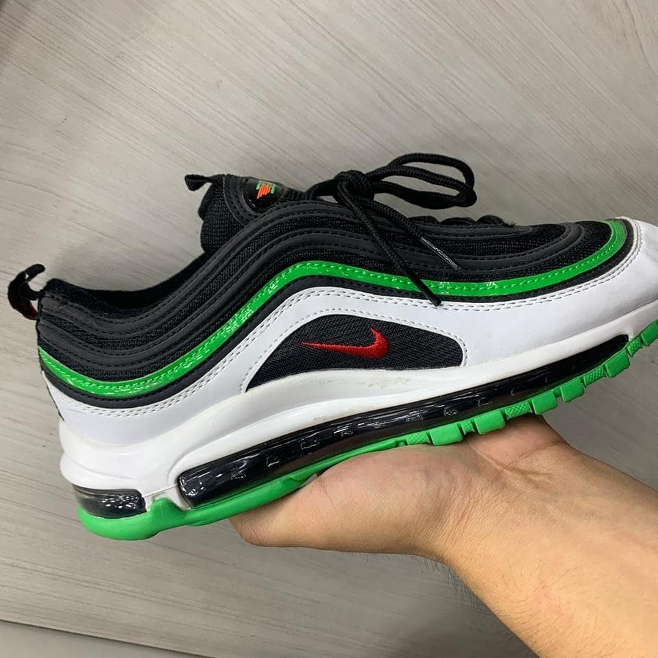 Air Max 97 Branco c/ Preto e Verde Air Max 97 Branco c/ Preto e Verde