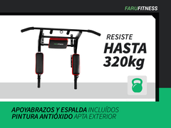 Barra Dominadas Multifuncional 320kg Desmontable Roja. - comprar online