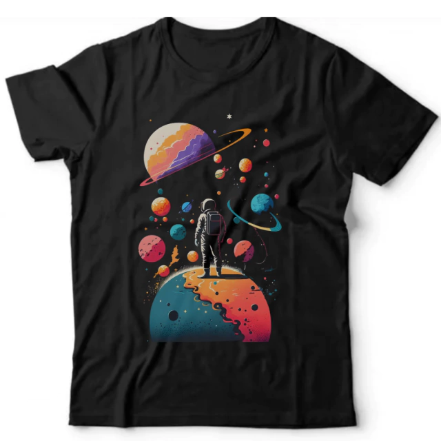 Canotta Lunga Donna Insanity Clothing Blu Con Stampa Galaxy, Scollo A Barca, Schienato - Foto 2