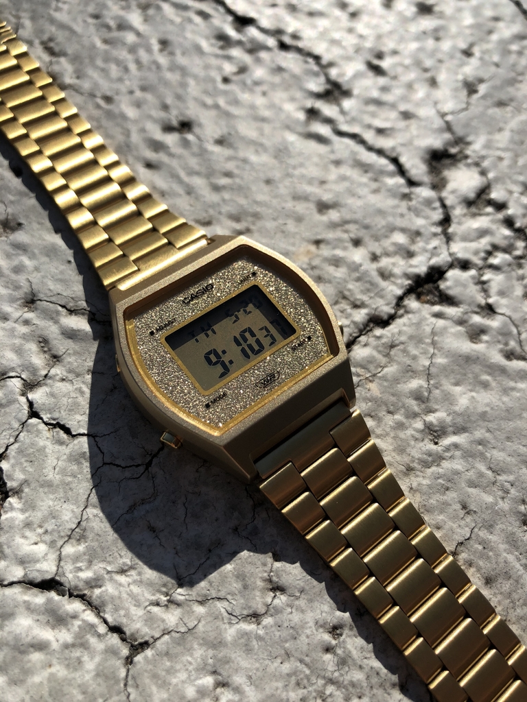casio vintage glitter prata