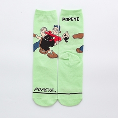 Meias de algodão femininas e masculinas meias fashion de algodão com desenho animado popeye - comprar online