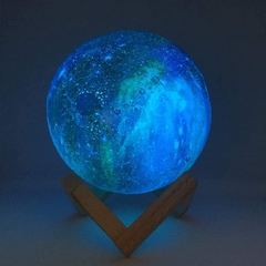 Lâmpada de lua com impressão 3d zk20, galaxy, luz noturna para crianças, 16 cores, sensível ao toque, controle remoto - comprar online