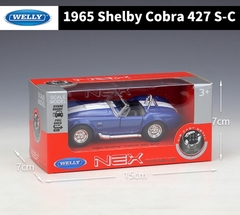 Welly diecast carro clássico 1965, prateleira cobra 427 s-c modelo de carro de brinquedo de liga de metal para crianças, presente na internet