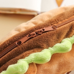 Imagem do Estojo hamburger cão lápis estudante papelaria caneta saco bonito grande capacidade saco de armazenamento material escolar saco bonito ?bag bag ?