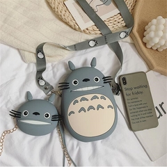 Totoro carteiras bolsa de anime feminina, bolsa de mão estilosa para pais filhos cordão de ombro/mensageiro na internet