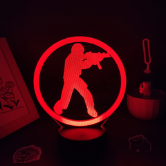 Luminária CS GO Counter-Strike Game LOGO 3D Led Neon RGB - loja online