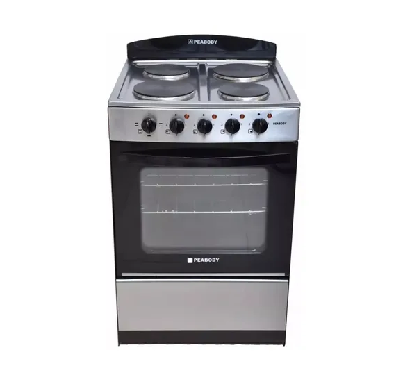 Cocina Electrica Peabody 4 Hornallas 56cm Acero Inox Horno