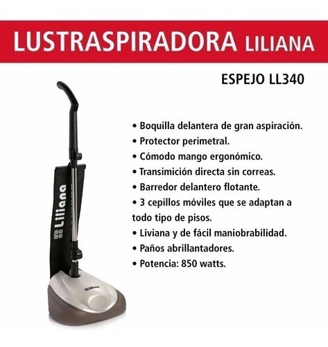 Lustraspiradora Liliana Ll340 Espejo 850w 3 Cepillos - Castillo