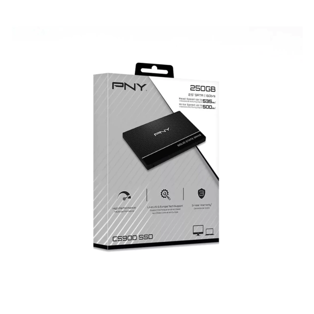 Cerdito dosis frágil DISCO SSD 250GB PNY 2.5" CS900 7MM SATA3 2,5 READ 535MBS/WRITE500MBS