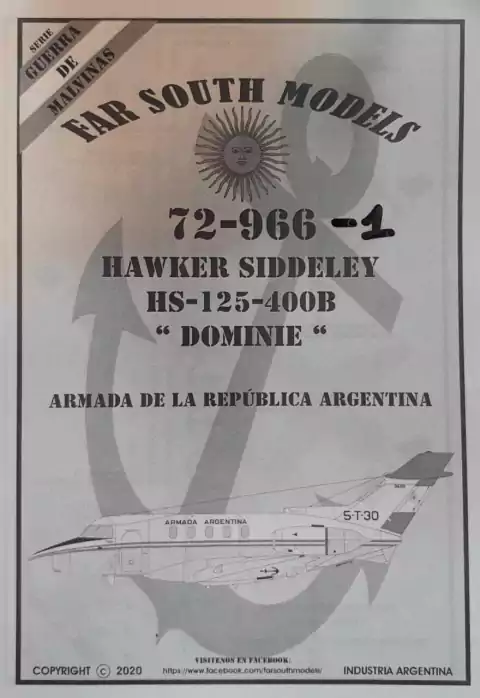 Far South Models 1/72 72-966-1 Hawker Siddeley Hs-125-400B Dominie ( EX 72-966 )