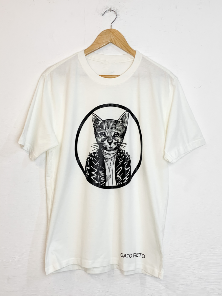 camisa gato preto