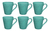 Juego De Tazas De Ceramica X6 Mug Oxford Dallas Taza Celeste