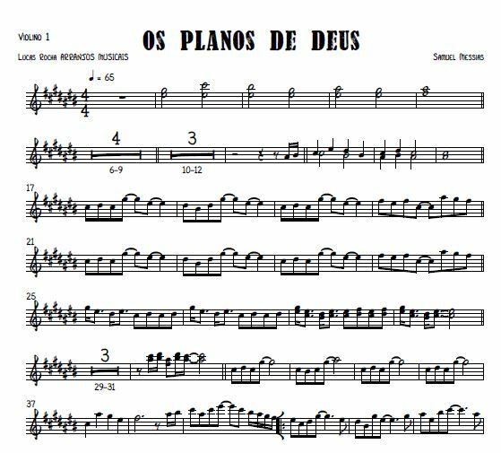 Partitura Orquestra Os Planos de Deus (Samuel Messias)