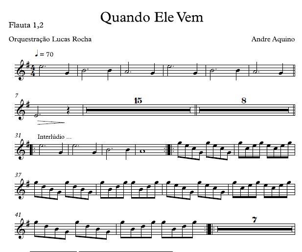 Partitura Orquestra - QUANDO ELE VEM - ANDRE AQUINO - by LUCAS ROCHA