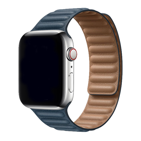Pulseira Apple Watch - Elos de Couro Azul Báltico