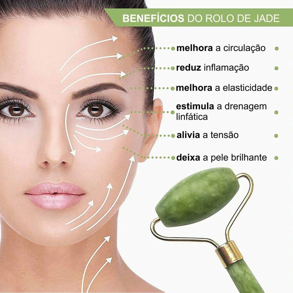 Roller Massageador Facial Pedra Jade - Connert