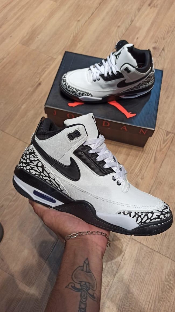 jordan 3 branco e azul