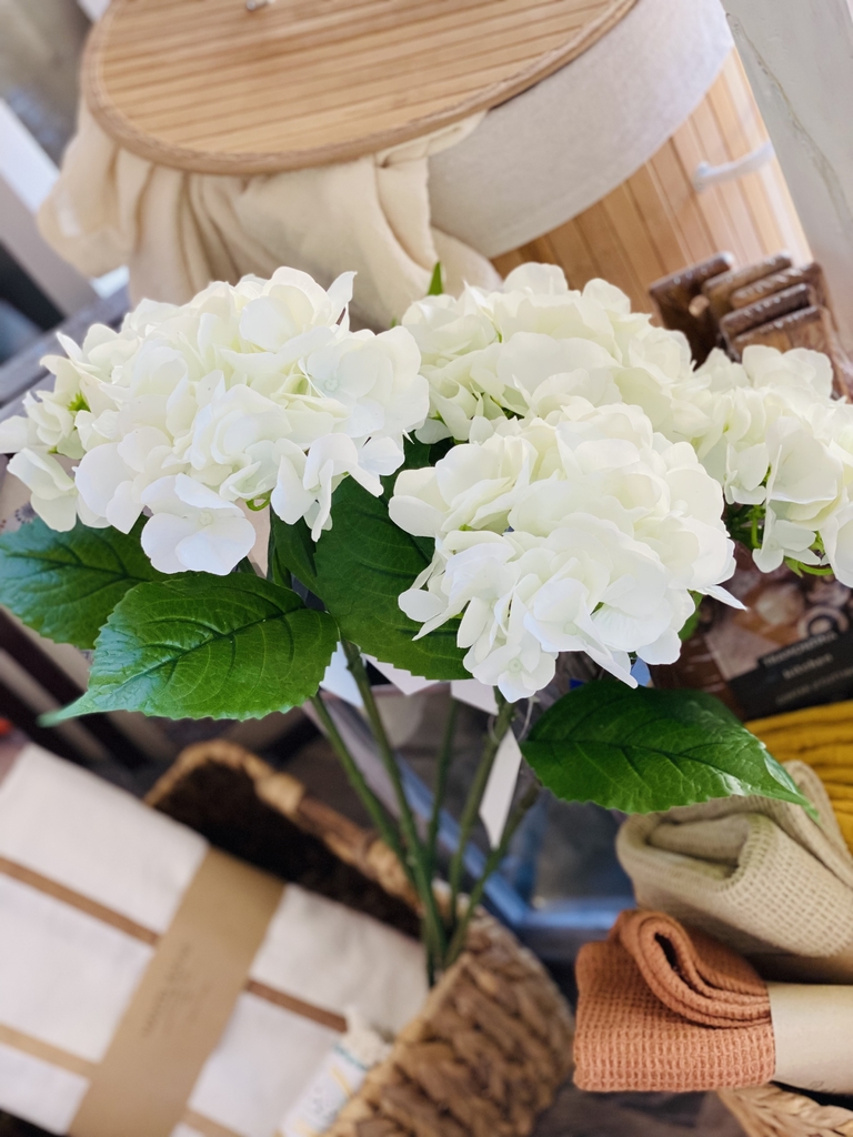 Vara Hortensia artificial blanca