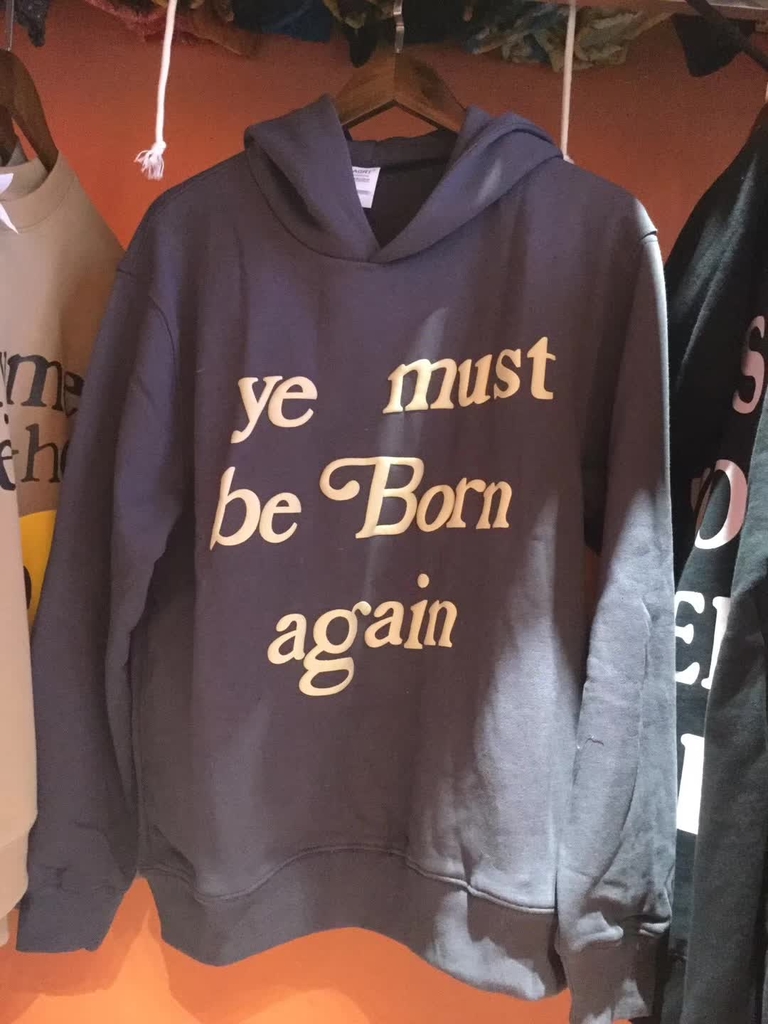 ye must be born again moletom com capuz red