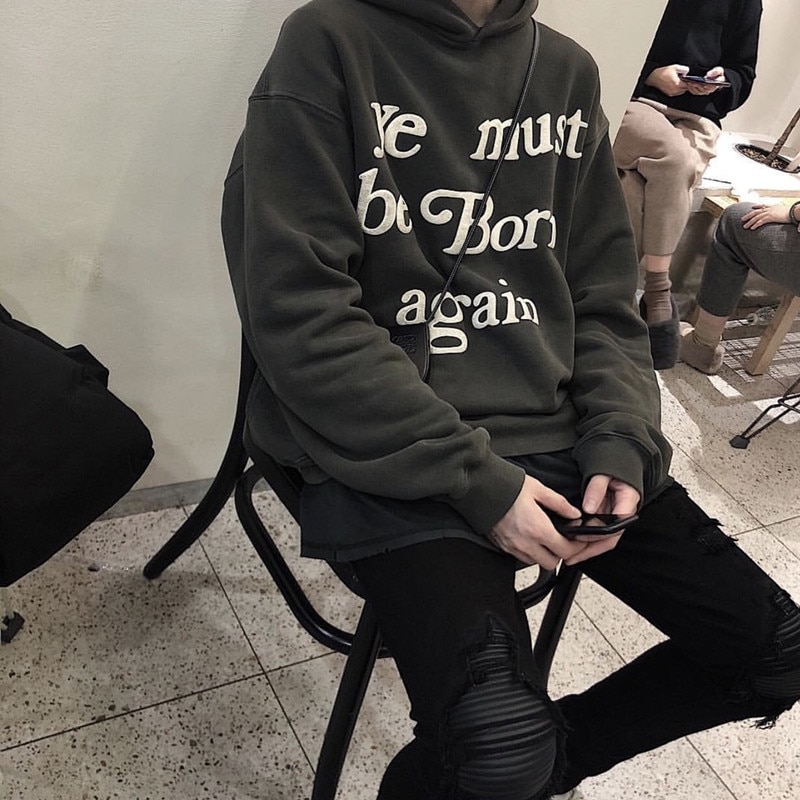 ye must be born again moletom com capuz red
