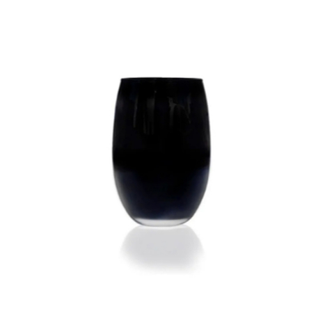 Vaso Bombe X6 Negro Vidrio Color Elegante Sin Tallo Xl
