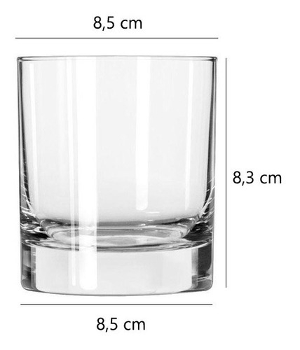 Set X12 Vasos Whisky Cristal Nacional Ideal Velas 290 Ml