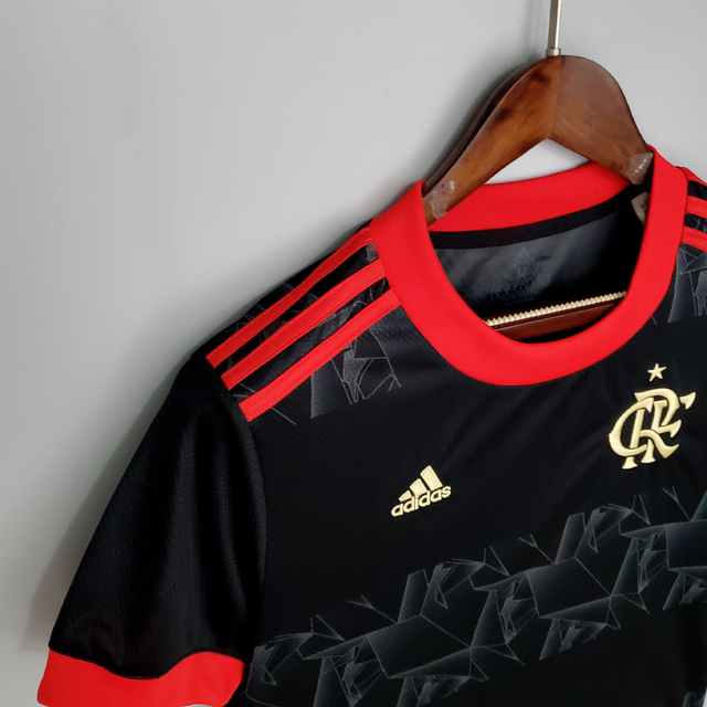 Camisa Flamengo 2021 Feminina III Preta - Fute Brasil Frete Grátis