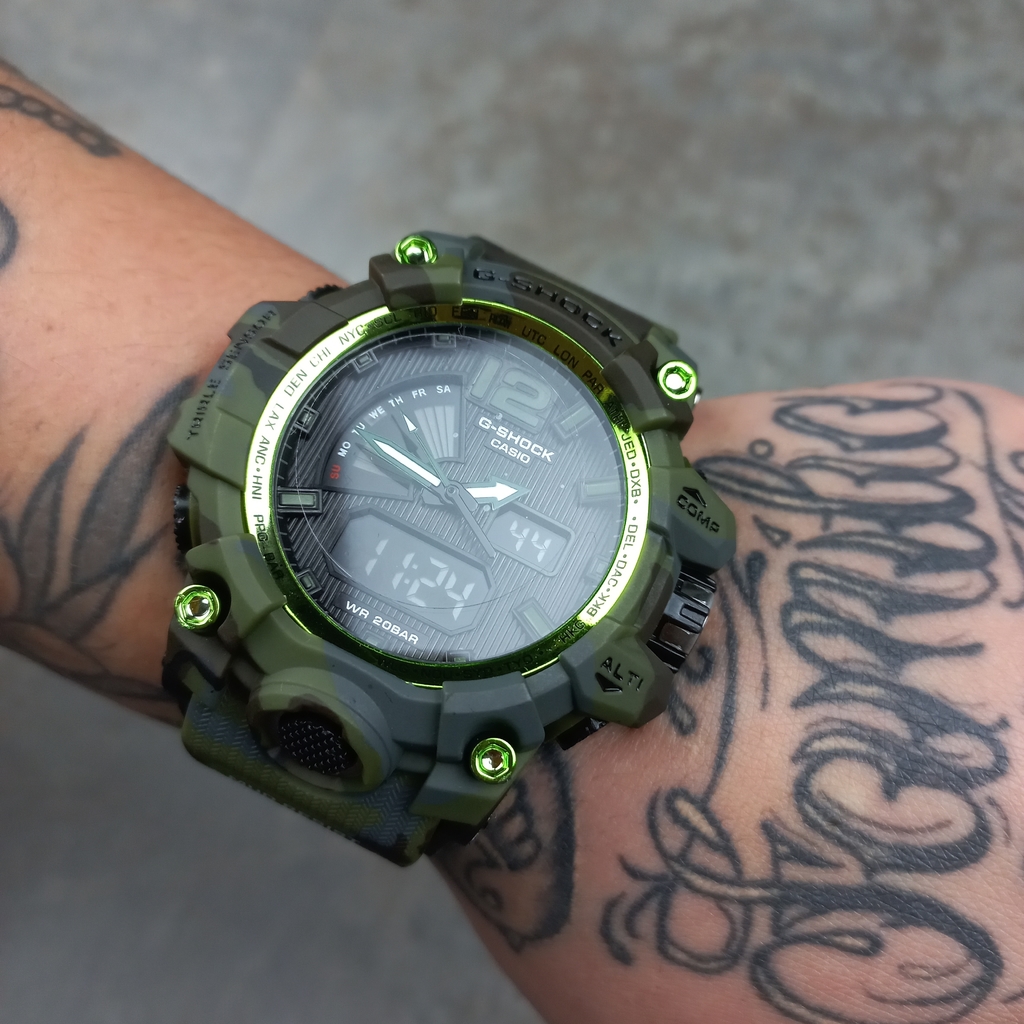g shock camuflado verde