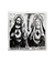 Xilogravura Coração de Jesus e Maria em azulejo de José Lourenço – pq