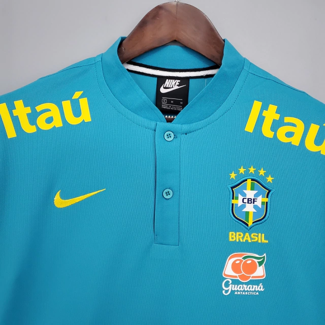Camisa Seleção Brasil Viagem 21/22 - Azul - Modelo Torcedor